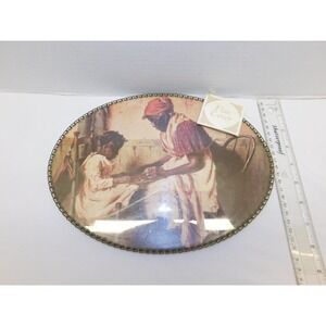 Vtg Gallery Graphics MOTHER AND CHILD Playing Checkers Flue Cover - With Tag